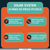 Mudpuppy Solar System - Jumbo 25 Piece Jigsaw Floor Puzzle Featuring Planets, Rocketships, and More! Mudpuppy