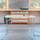 Office Star Resin Multipurpose Rectangle Table, 4-Feet Long, Height Adjustable, Center Folding Table, Light Gray Office Star Products