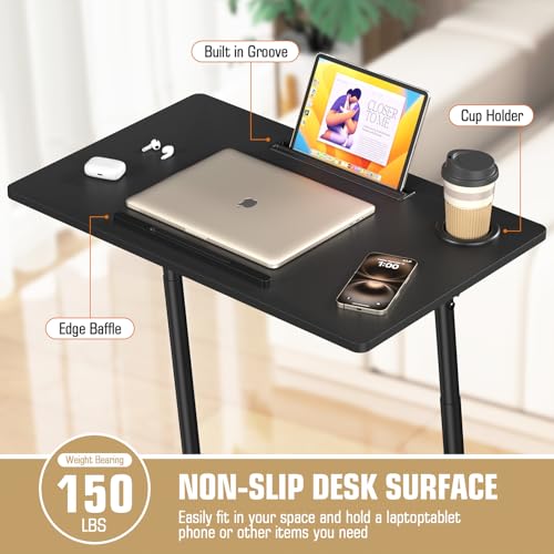 Eocnrhe Treadmill Desk, Mobile Small Standing Desk with Wheels for Walking Pad, Portable Table for Laptop, Rolling Table Adjustable Height, Bedside Table，Black Eocnrhe