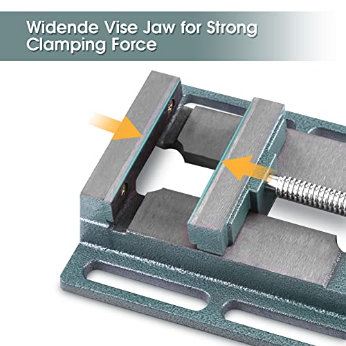 6-Inch Drill Press Vise Cast Iron Drill Press Vice Industrial Heavy Duty Machine Vise Bench Clamp Vise for Milling, Drilling, Woodworking and Ejoyous