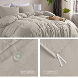 Soft Washed Duvet Cover Set Twin / Twin XL Size, Prewashed Microfiber Cotton-Like Bedding Set, Duvet Cover 68x90 with Button Closure & Pillow Sham for All Seasons,Comforter Not Included (Linen) Ranunculus