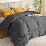 BEDLORE Queen Comforter Duvet Insert - All Season Down Alternative Quilted Bedding, Ultra Soft Lightweight with 4 Corner Tabs, Machine Washable Queen Size Bed Comforter, Grey 88 x 88 Inches BEDLORE