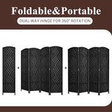 HALLYBEE Room Divider, Room Dividers and Folding Privacy Screens, 16in Privacy Screen, 4 Panel Temporary Wall Partitions, 6ft Space Separation Panel Screen, Black HALLYBEE