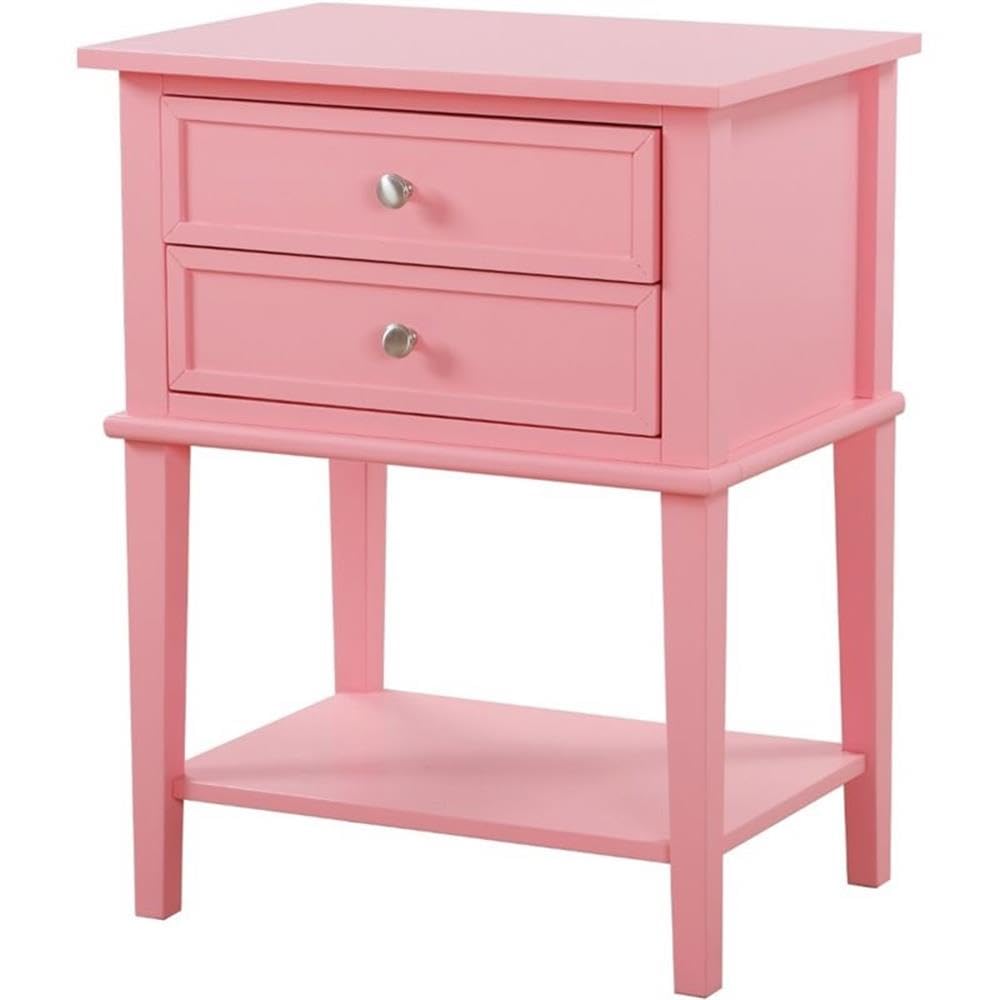Glory Furniture Newton 2 Drawer Nightstand in Pink Glory Furniture