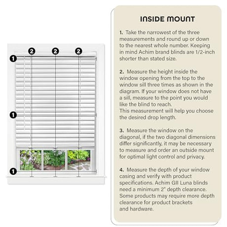 Achim Home Furnishing Cordless GII Luna 2" Slat Mahogany Venetian Window Blinds 29" W x 64" L PowerSellerUSA