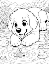 Cute Dogs Coloring Book for Kids Ages 4-8: Adorable Cartoon Dogs & Puppies WoodArtSupply