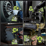 Robustrue 1000N.m(740ft-lbs) Cordless Impact Wrench, High Torque Brushless 1/2 Impact Gun, 21V 2 x4.0Ah Battery, Fast Charger, 4 Sockets, Pistola De Impacto for Home Car Tires Truck Mover Robustrue