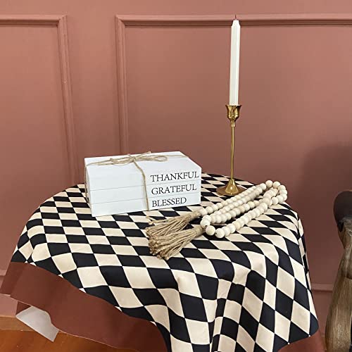 Decorative Books for Home Decor, White Faux Books for Decoration, Rustic Farmhouse Stacked Display Books (Thankful Grateful Blessed) OMISHE