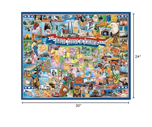 White Mountain Puzzles United States of America - 1000 Piece Jigsaw Puzzle White Mountain