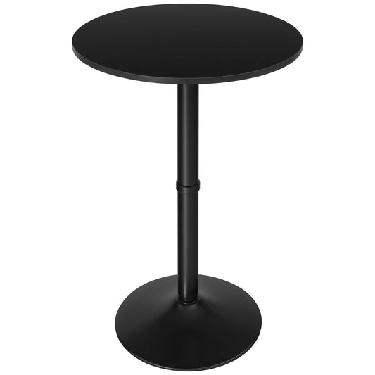 HOOBRO 35" Black Round Bar Table - Stylish Cocktail Table for Narrow Spaces