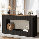 Tribesigns Modern Console Table, 55-Inch Wood Entryway Table with Storage, Narrow Long Sofa Table Behind Couch Table for Living Room, Foyer, Hallway, Black Tribesigns