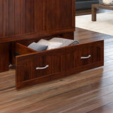 AFI, Southampton Murphy Bed Chest Twin XL with 6" Mattress, Storage Drawer & Built-in USB Charger, Walnut AFI