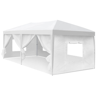 YITAHOME 10x20 Pop Up Canopy with 6 Removable Sidewall Heavy Duty Tent, Easy Up Portable Canopy Tents for All Season Wind Gazebo with Roller Bag for Camping Wedding Patio Parties Beach Commer - WoodArtSupply