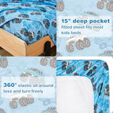 Softan Kids Bed Sheet Set, Boys Twin Size Sheets, Microfiber Kids Fitted Sheet and Pillowcase, Breathable and Silky Soft, 3 Piece Jeep Trucks Printed Twin Bed Sheet Softan