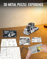 Piececool 3D Metal Puzzles T909 Trucks Model Kits for Adults to Build,DIY Hobbies Building kit Birthday Christmas Day Gifts