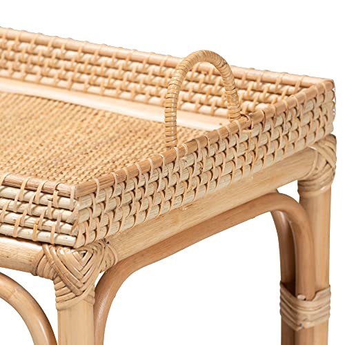 Bali & pari Lombok Modern Bohemian Natural Rattan 2-Tier Console Table bali & pari