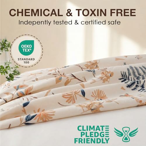 JSD Boho Floral Printed Sheet Set Full Size, 4 Piece, Soft Botanical Pattern Microfiber Sheets Extra Deep Pocket JSD
