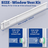 Wintcomfort Window Vent Kit with Louvered Vent Cover Fit for 3" and 4" Vent Hose, Adjustable Window Seal Panels for 3"/4" Exhaust Ventilation Duct of Laser Engraver/3D Printer Enclosure, Dryer Wintcomfort