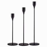 SUJUN Matte Black Candle Holders Set of 3 for Taper Candles, Decorative Candlestick Holder for Wedding, Dinning, Party, Fits 3/4 inch Thick Candle&Led Candles (Metal Candle Stand) SUJUN