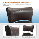 Clearance Executive Office Chair, Ergonomic Leather Desk Chair - Widened Adjustable Headrest with Flip-Up Arms, High Back Computer Swivel Task Chair with Lumbar Support, Brown ZLHECTO