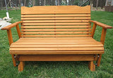 Kilmer Creek Rustic Finished 4' Cedar Porch Glider, Amish Crafted Kilmer Creek