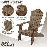 ACUEL Adirondack Chair Outdoor, Oversized Patio Chair Poly Lumber, Weather Resistant & Heavy Duty, Fire Pits Chair for Porch, Poolside, Lawn, Backyard and Garden, 350lbs Capacity (Light Brown) ACUEL