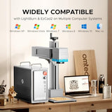 OMTECH 50W Fiber Marking Machine with Rotary Axis, 6.9x6.9 Fiber Laser Engraving Machine with JPT Laser Source, Fiber Laser Marker and Etcher with Autofocus and Camera for Aluminum Gold Jewelry OMTech