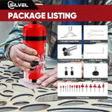 SILVEL Wood Router, 800W Wood Routers for Woodworking, 6.5Amp 1.25HP Hand Wood Router Tool, 30000R/MIN Compact Edge Trimmer with 15 1/4" Router Bit Set, Red SILVEL