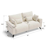 Comkei 70” Loveseat Sofa, Warm White Love Seat Couches for Living Room, 2 Seater Small Couch for Small Spaces, Bedroom, Office Sofas Comkei