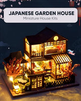 DIY Miniature House Kit, Mini House Kit for Beginners, DIY Dollhouse Kit for Adults to Build, Model Building Craft Diorama Kit, Ideal Gifts for Mothers Day Birthday Christmas(Japanese Garden House)