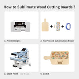 PYD Life 12 Pack Plywood Sublimation Cutting Board Blanks with Handle 11.8 x 6.3 Inch,Rectangle Wood Chopping Board for Sublimation DIY Craft Christmas Thanksgiving Home Kitchen Decor PYD Life