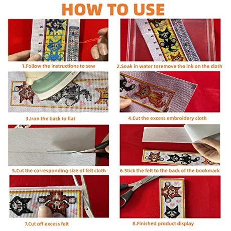 ZuoAnLF 5 PCS Cross Stitch Bookmark Kits,DIY Bookmarks Cross Stitch Kits,Stamped Embroidery Bookmarks for Adults Beginners,14CT ZuoAnLF