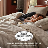 Bedsure Cotton Duvet Cover Queen - 100% Cotton Waffle Weave Khaki Duvet Cover Queen Size, GentleSoft™ and Breathable Tan Bedding Set for All Season, 3 Pieces, 90"x90" Bedsure