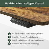 FEZIBO Electric Standing Desk with Drawers, 55x26 Inch Standing Desk Adjustable Height, Stand Up Desk with Monitor Shelf, Sit Stand Home Office Desk, Rustic Brown FEZIBO