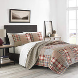Eddie Bauer - Twin Quilt Set, Reversible Cotton Bedding with Matching Sham, Luxurious Bedding Set (Hawthorne Brown, Twin) Eddie Bauer