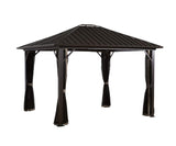 Sojag Outdoor 12' x 12' Genova Hardtop Gazebo 4-Season Outdoor Shelter with Mosquito Net Sojag