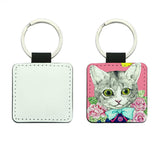 Valyria Sublimation Blank Keychain 2024 Christmas Ornaments Sublimation Keychains PU Leather Keyrings Valyria