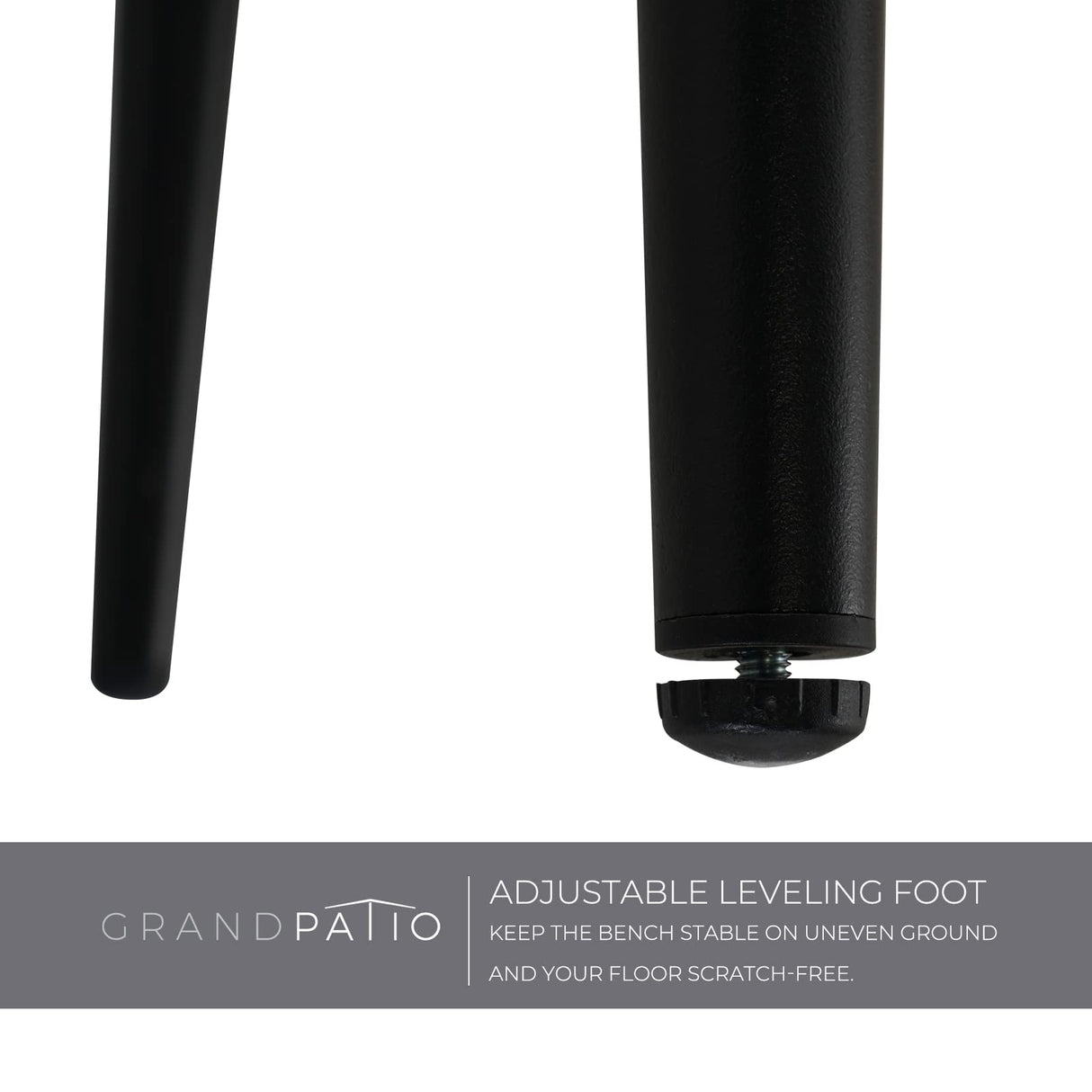 Grand patio Bench, 2-Seat Leather-Look Wicker Bench with Tapered Legs, Outdoor Bench for Small Front Porch Entryway Grand patio