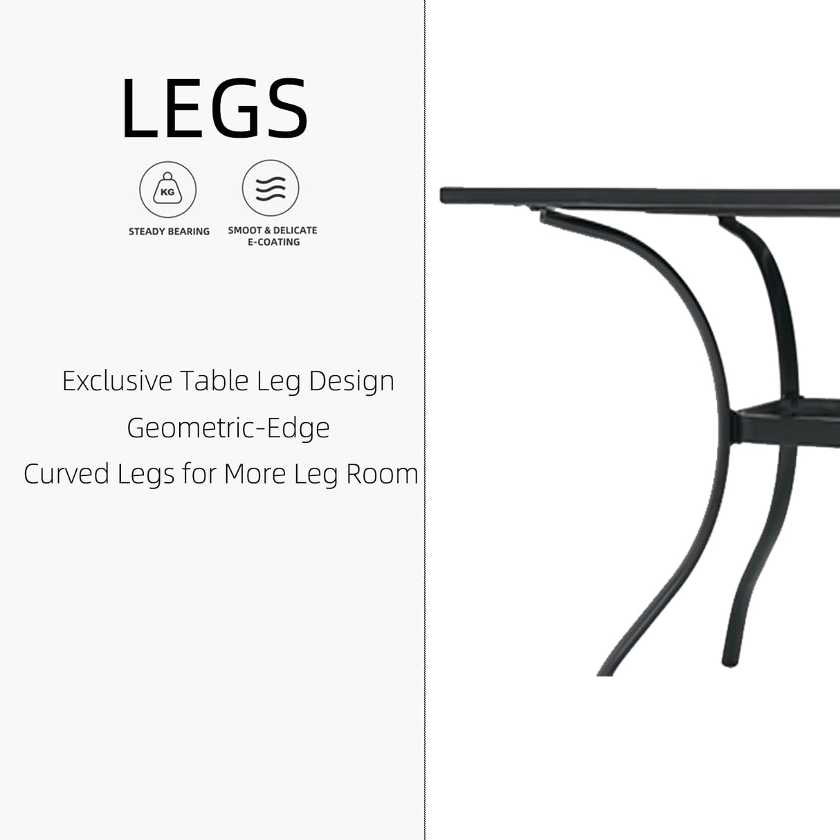 Nixtopia 7 Piece Outdoor Patio Dining Set for 6 Person with Gray Sling Back Stackable Chairs and 63" x 38" Rectangle Table Nixtopia