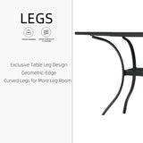 Nixtopia 7 Piece Outdoor Patio Dining Set for 6 Person with Gray Sling Back Stackable Chairs and 63" x 38" Rectangle Table Nixtopia