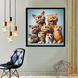 MOMDEDP Cat Diamond Painting Kits for Adults, Cat Diamond Art Kits for Beginners, 5D DIY Animal Diamond Dot Art, Full Drill Gem Craft for Home Decor 12x12 inch MOMDEDP