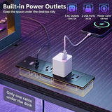 MEUIS L Shaped Gaming Desk with Shelves - 48 inch Corner Computer Desks with Storage Hutch Shelf Reversible Pegboard Led Lights Power Outlets PC Monitor Stand for Bedroom, Black MEUIS