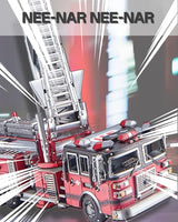 Piececool 3D Metal Puzzles for Adults, Ladder Truck Fire Engine Model Kits Building, Challenge to Assemble DIY Craft Kits, Best Birthday Christams Gifts - 354 Pcs