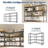 GarveeHome 70.8" W Storage Shelves Metal Shelving Unit, 1060 LBS Heavy Duty Wire Shelving 4-Tier L-Shaped Storage Rack with Adjustable Shelf for Pantry Kitchen Corner Bedroom GarveeHome