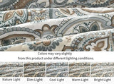 Grand Linen 3 Piece Oversized Lightweight All-Season Paisley Design Quilt Set, King Size, 115” Wide x 95” Long, Soft Microfiber Bedspread with 2 Shams, Blue, Grey and Brown Colors, Reversible Coverlet Grand Linen