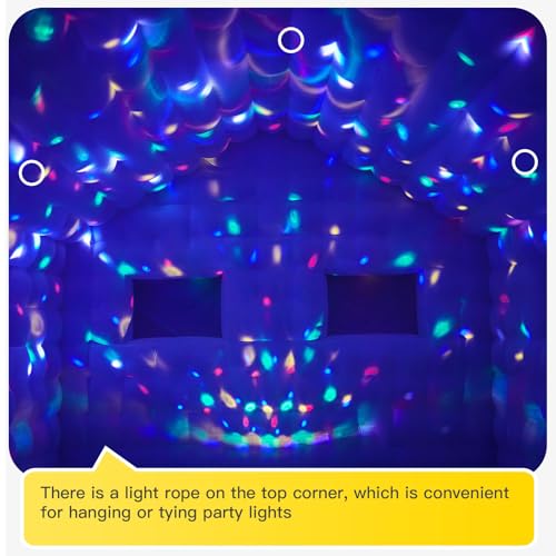 EROMMY 20x16x12 FT Large White Inflatable Nightclub, Blow Up Party Tent Portable with 950W Blower, Disco Night Club Tent for Adult Birthday Party Business Rental EROMMY