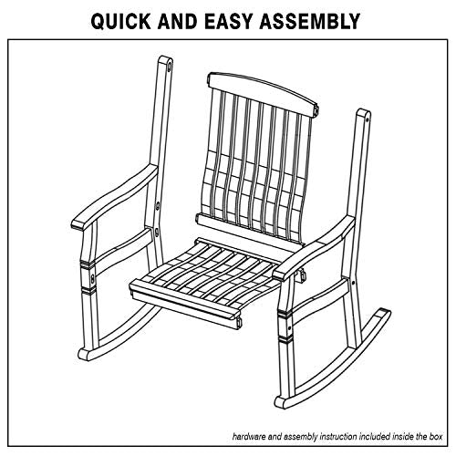 Cambridge Casual Arie Patio Porch Rocking Chair for Outdoor, Single Item/Natural Teak