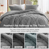 Comfort Spaces Queen Comforter Set Reversible Feather-Soft Plush Comforters for Queen Size Bed All Season Lightweight Shearling Fleece Sherpa Comforter Queen Size Bed Set, Full/Queen, Grey 3 Piece Comfort Spaces