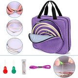 LoDrid Embroidery Kit, Embroidery Project Bag with Embroidery Kit, Portable Craft Carry Case with Starter Kit, Embroidery Supplies Storage Bag and Cross Stitch Kits for Beginner, Adults, Purple