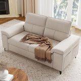 Upvilla 71.25" Modern Sofa Couch for Living Room, Deep Seat Sofas with 8”Cushion, Comfy 2-Seater Chenille Loveseat with Convertible Armrest, Removable Sofa Cover, High Leg (Beige) Upvilla